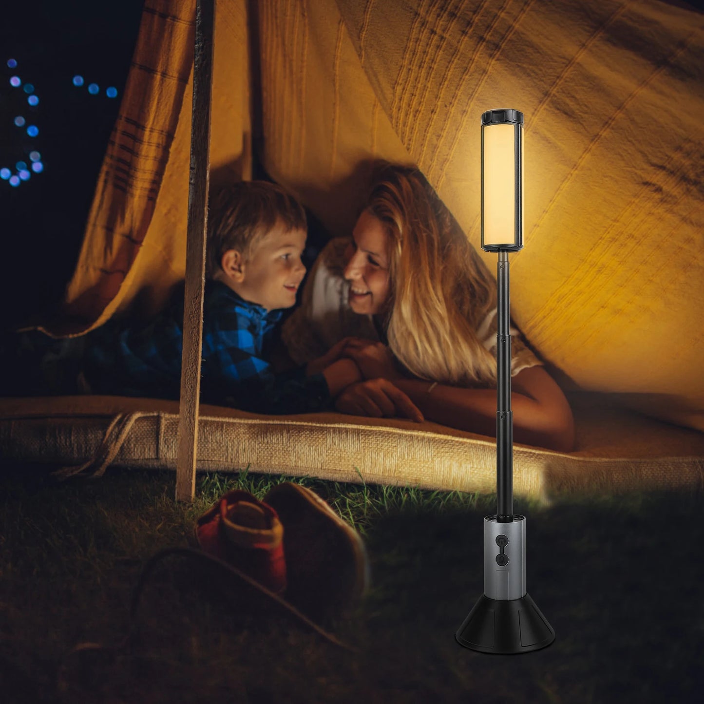 2 In 1 Rechargeable Camping Lantern And Flashlight Telescopic Outdoor Hook