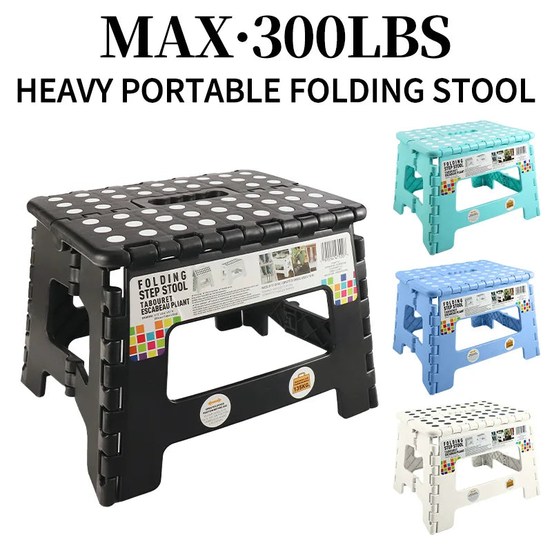 Foldable Portable Step Stool With Handle Heavy Duty Plastic