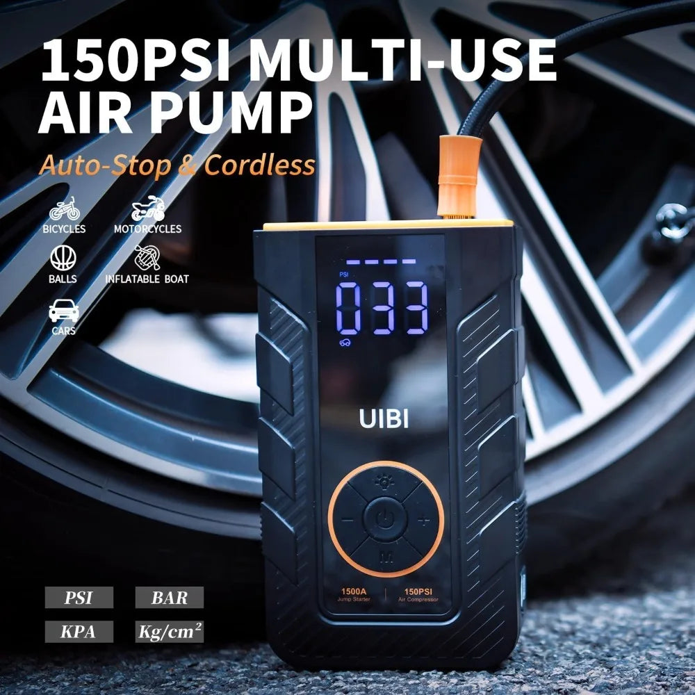 4 In 1 Car Jump Starter With Air Compressor PowerBank