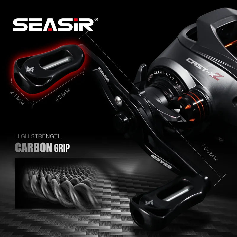 SeaSir Cast X2 Baitcasting Reel 7.3:1 Hybrid Ceramic Bearing