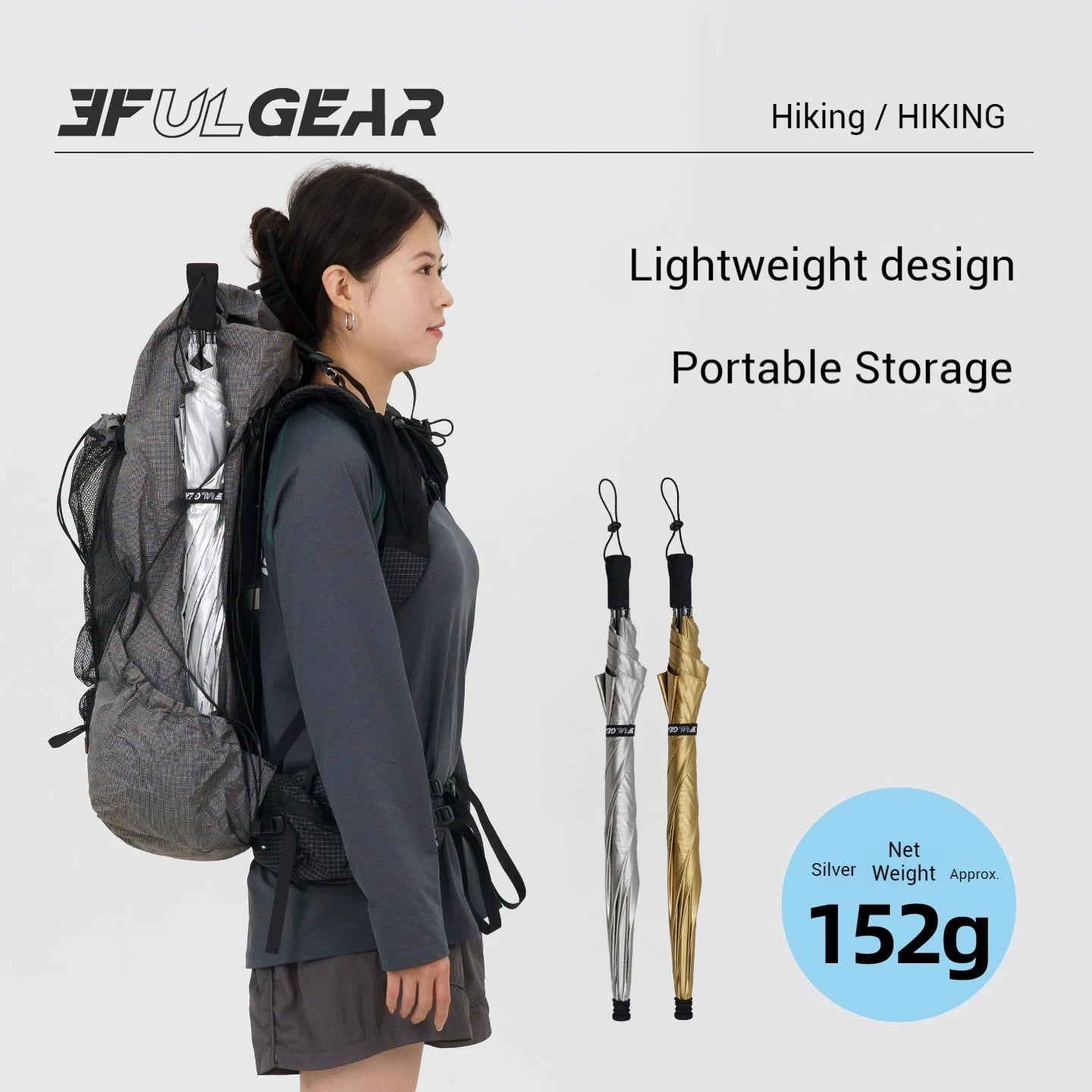 3F UL GEAR Ultralight Outdoor Hiking Umbrella Carbon Fiber Rainproof