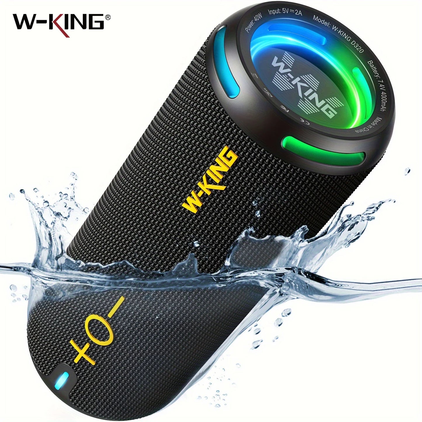 W-King 40W Portable Speaker IP67 Waterproof APP Control