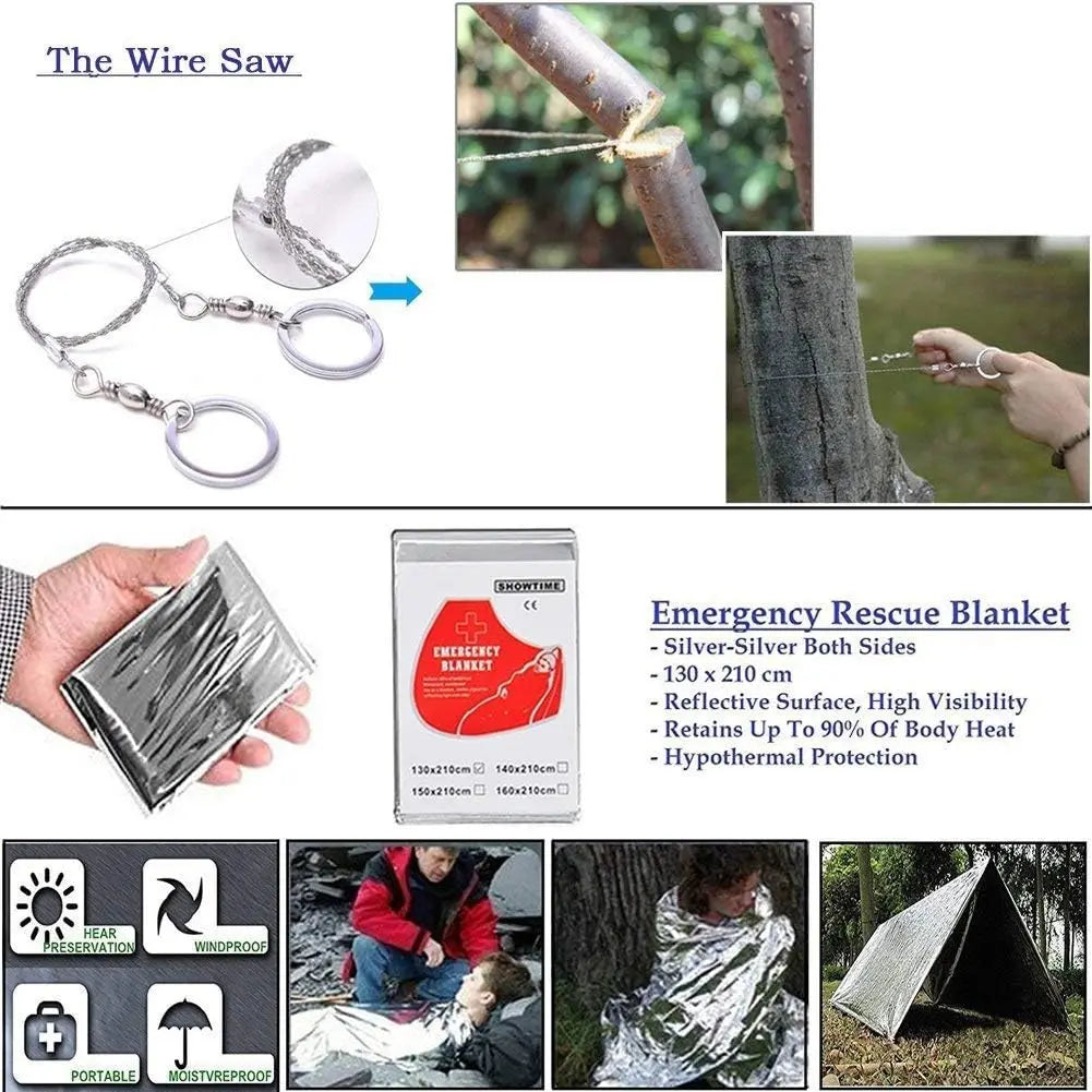 Emergency Survival Kit 13 In 1 Outdoor Multi Tool Gear