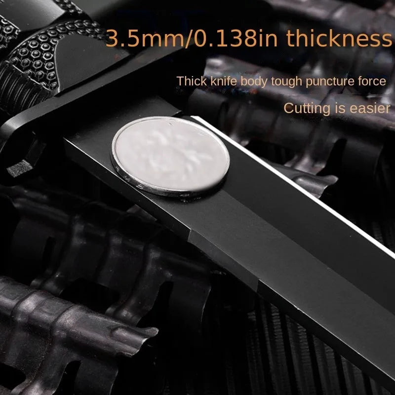 NONEDIY 7CR Steel Survival Knife With Illuminated Sheath And Compass