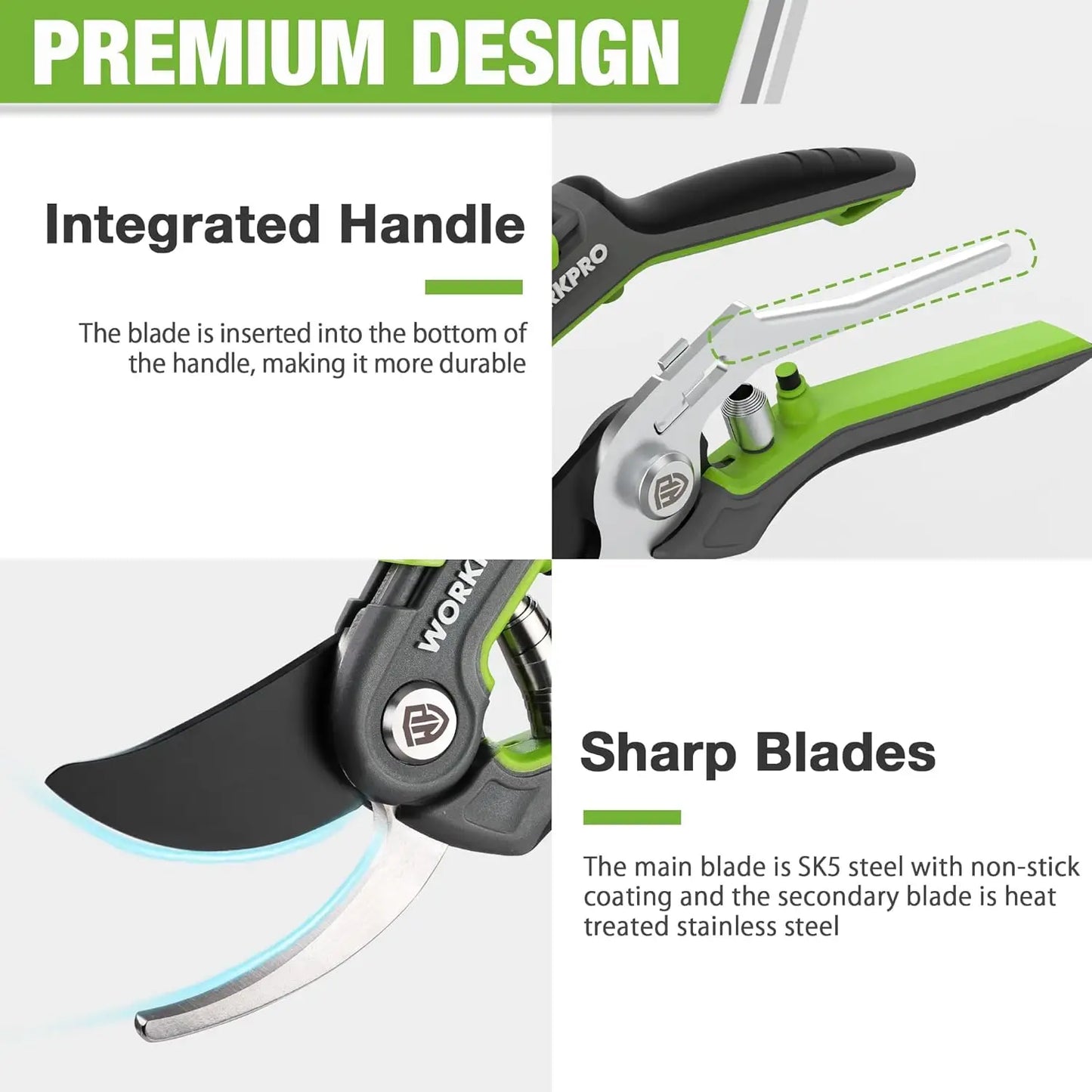Premium Garden Pruning Shears 2 Pack Bypass And Straight Scissors