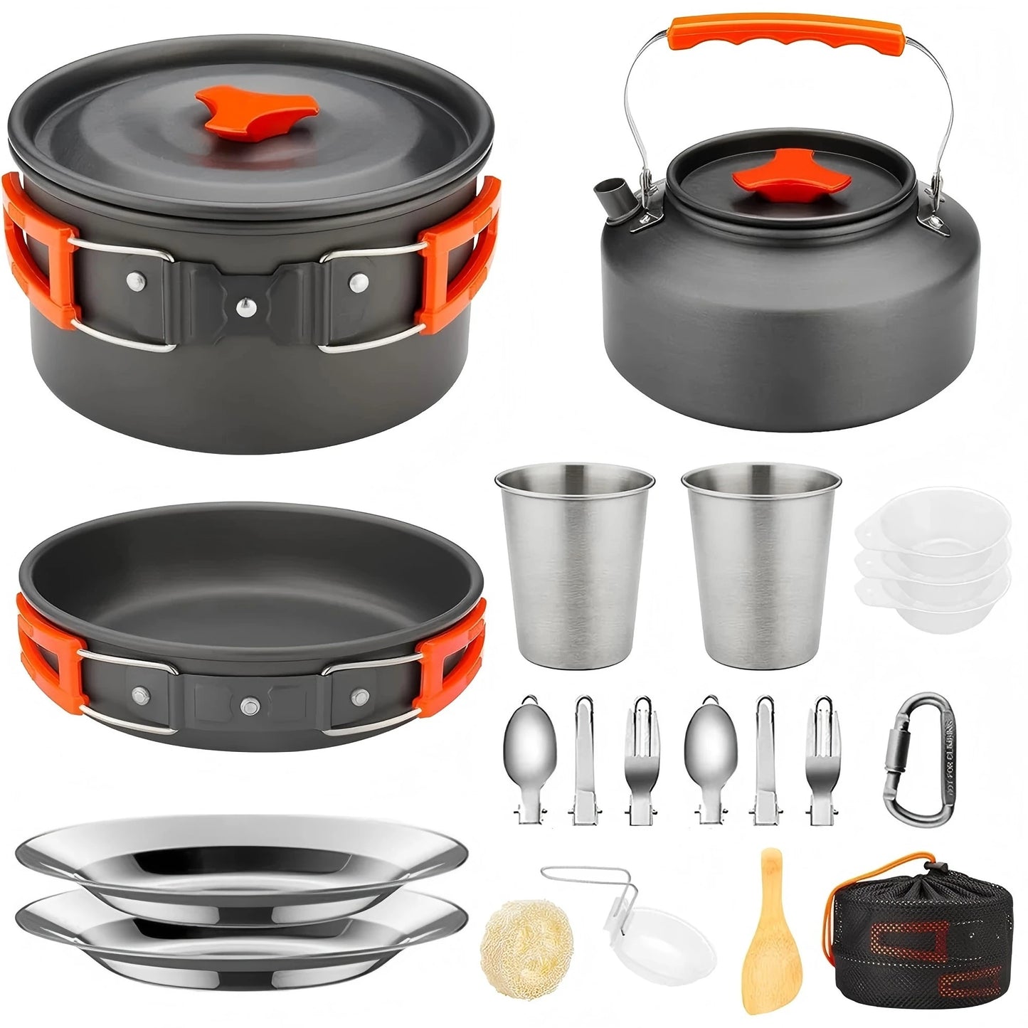 Portable Camping Cookware Set For Backpacking Pot And Pan Kit