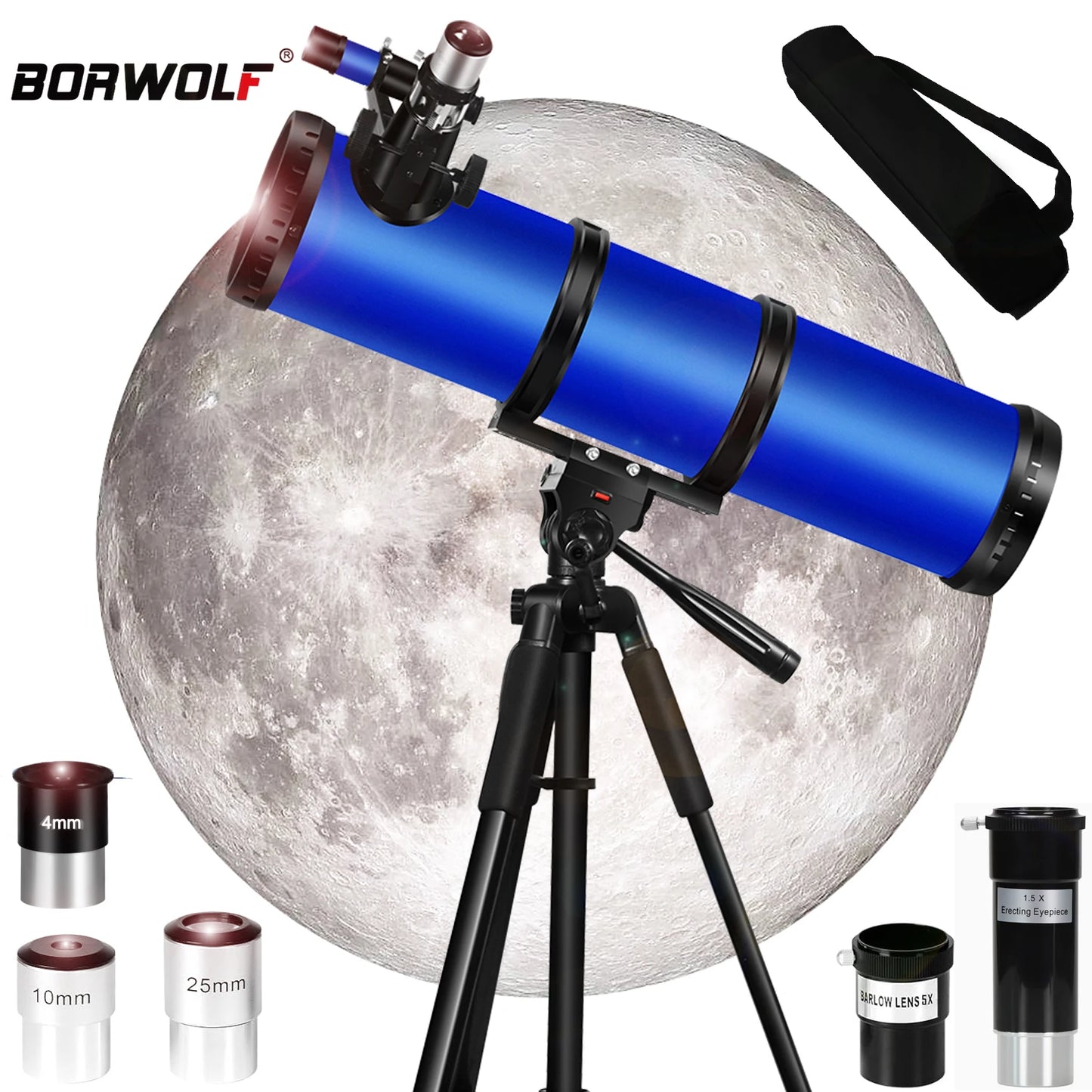 Borwolf Monocular Telescope With Achromatic Lens And Phone Holder