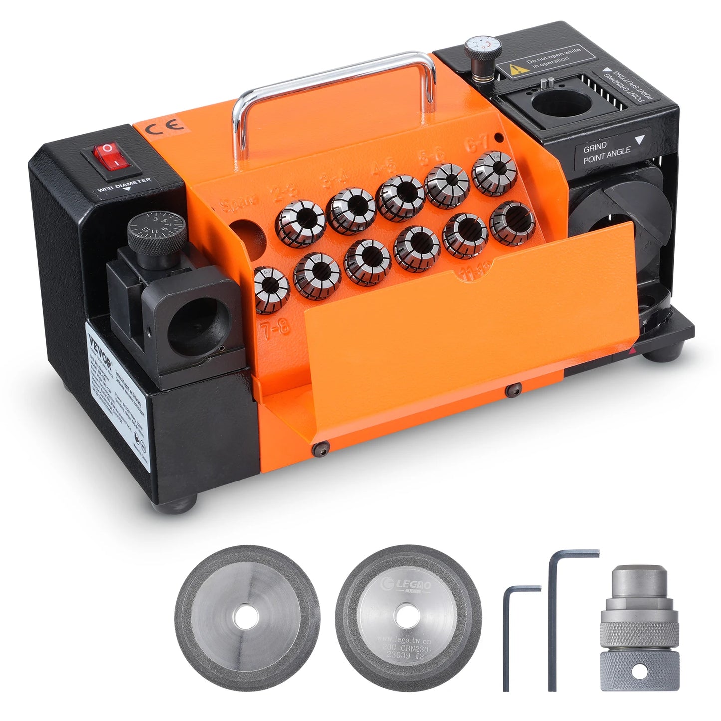 Drill Bits Sharpener 3-13mm Mill Grinder With 11 Collets