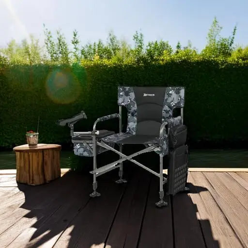 Folding Fishing Chair With Rod Holder And Adjustable Legs