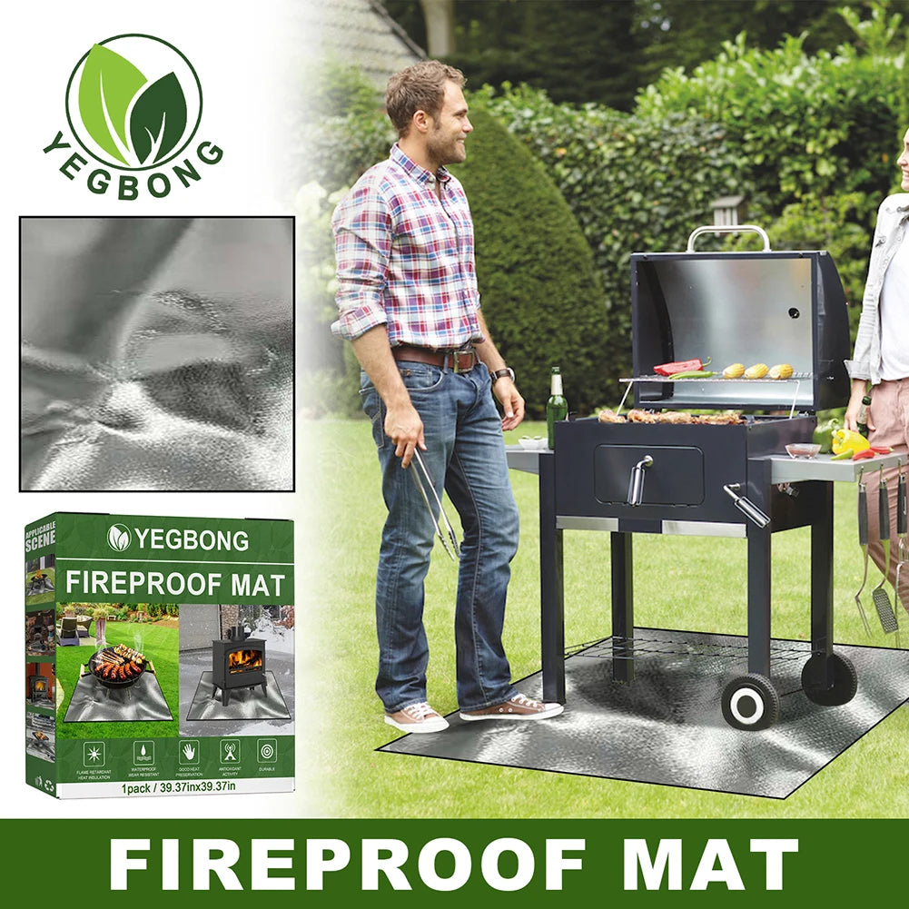 Deemount Griddle BBQ Mat Heat Resistant Fire Pit Base Pad