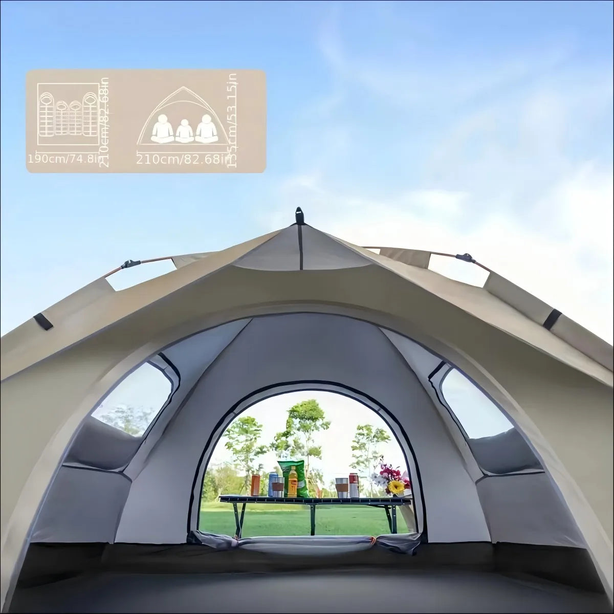 Pakicetus Quick Automatic Opening Sunshade Tent for 2 People
