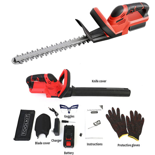 Cordless Hedge Trimmer With Battery Charger For Yard Garden Care