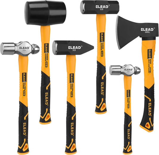 NONEDIY Mallet Hammer Set With Rubber Mallet And Ball Peen Hammers