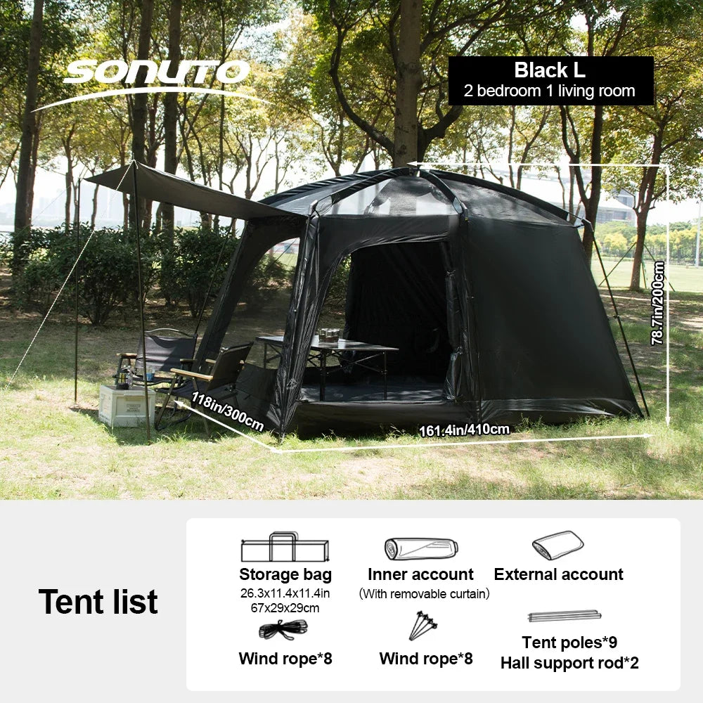 Sonuto Family Tent Instant Setup Windproof Mosquito Net Sun Protection 4 Season