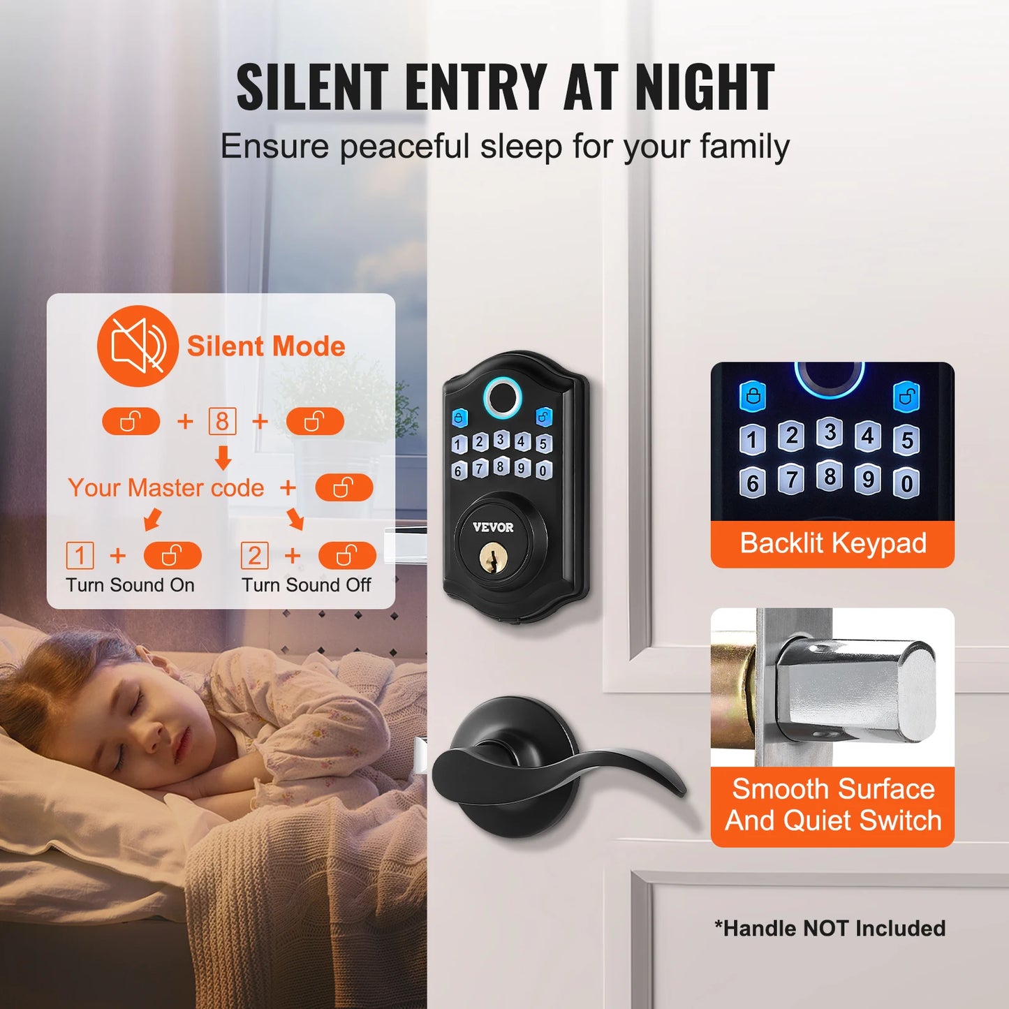 VEVOR Fingerprint Door Lock With Keyless Entry And Biometric Code