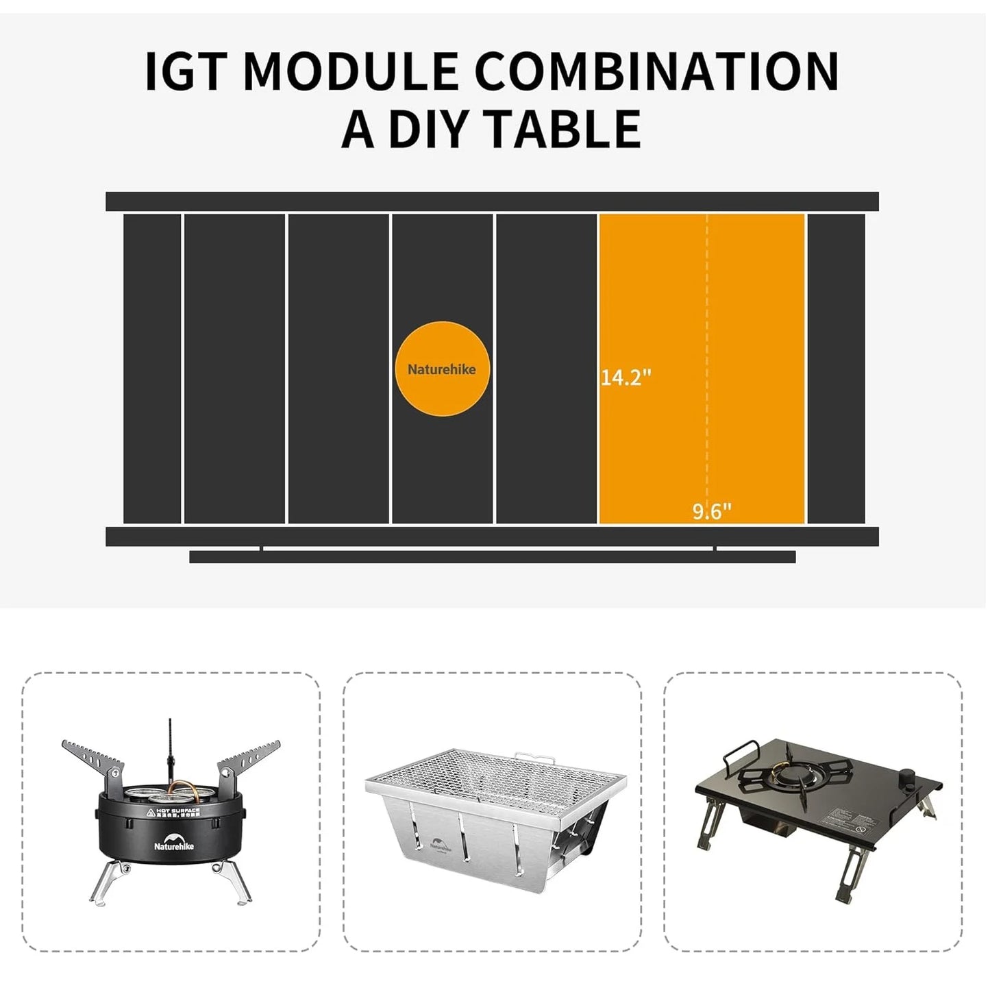Naturehike IGT Table Folding Aluminum Alloy Portable BBQ Grill Table