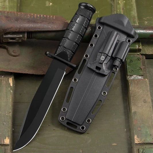 NONEDIY 7CR Steel Survival Knife With Illuminated Sheath And Compass
