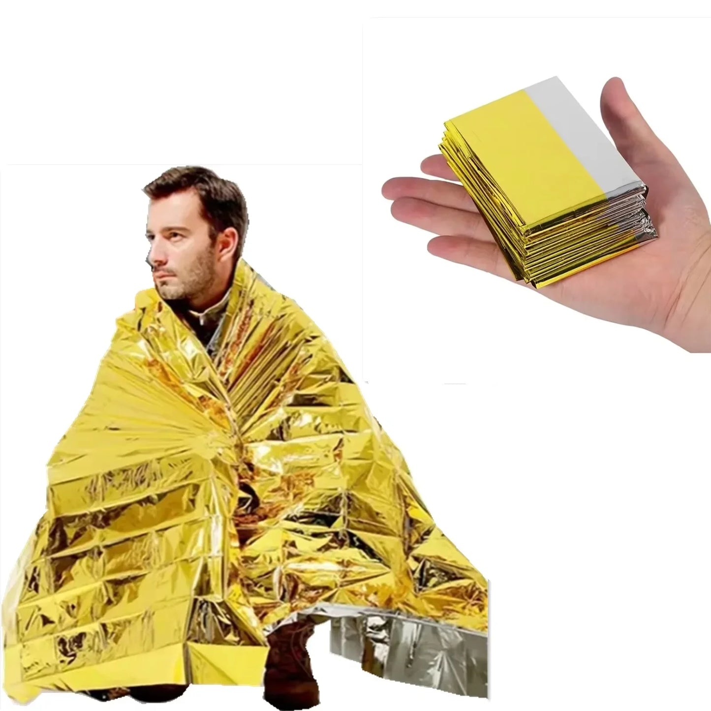 Emergency Thermal Blanket Folding Waterproof Windproof Survival First Aid