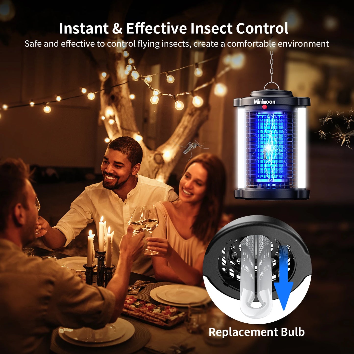 Bug Zapper Outdoor Mosquito Trap With Dual LED Light