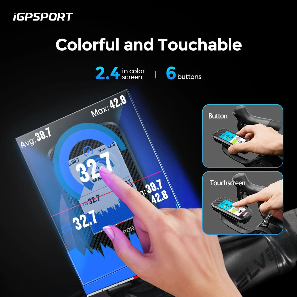 iGPSPORT BSC300T Touch Screen Bike Computer Global Maps