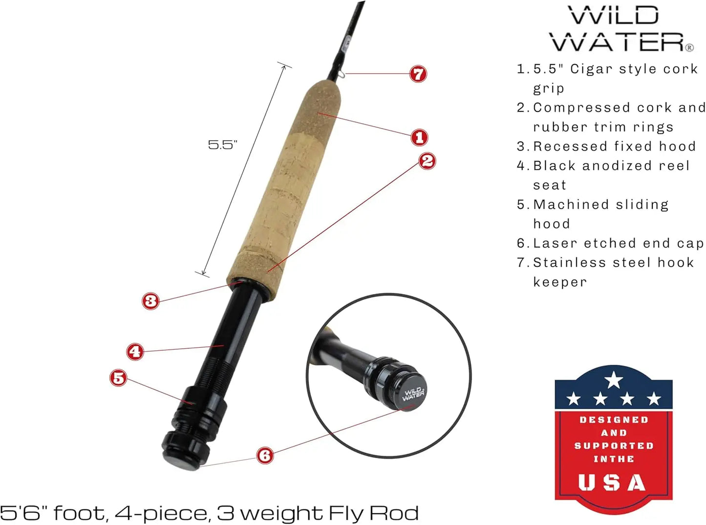 Graphite Fly Rod Combo With Die Cast Reel Flies Case