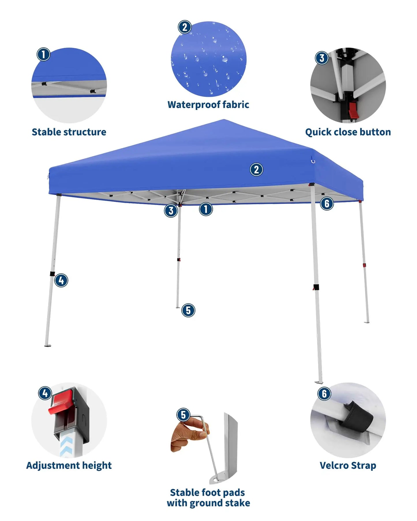 HiMISS Pop Up Canopy Tent Slant Leg Shelter UV Protection