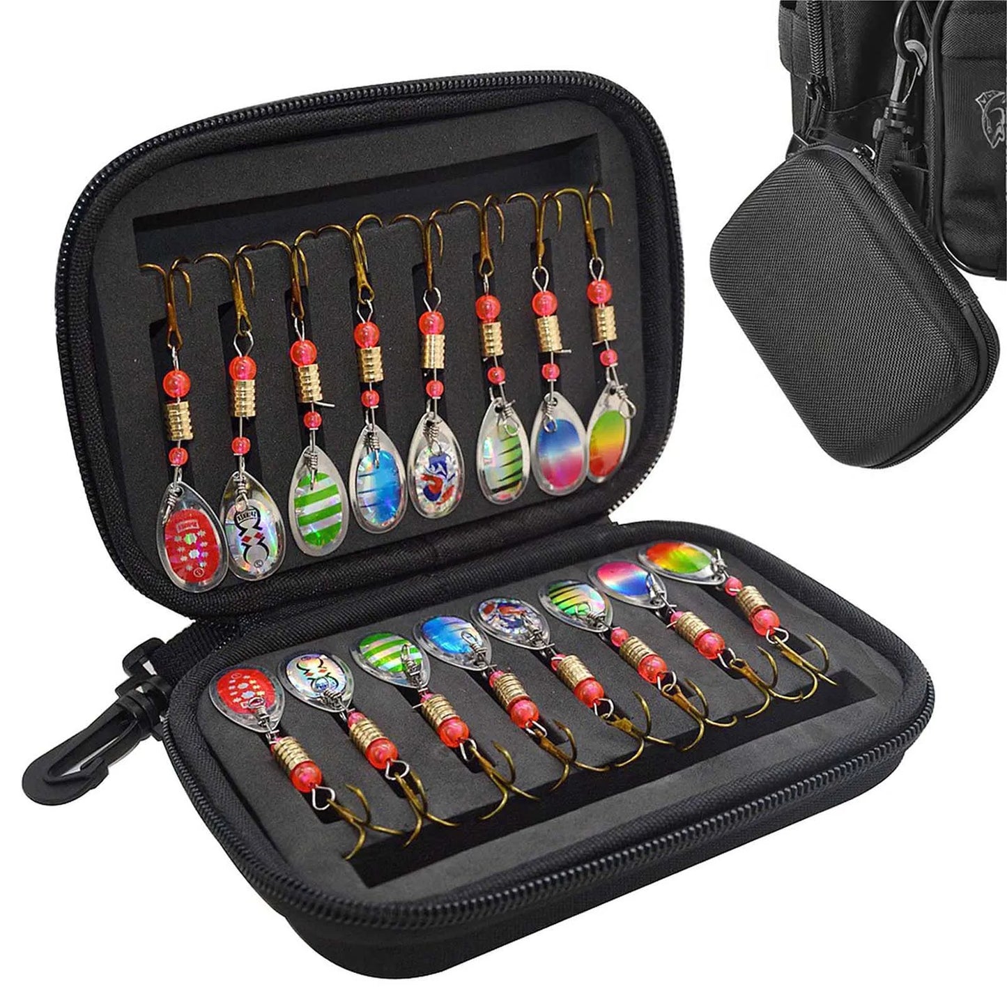 Spinner Lure Set With Hand Crank For Pike Walleye Trout