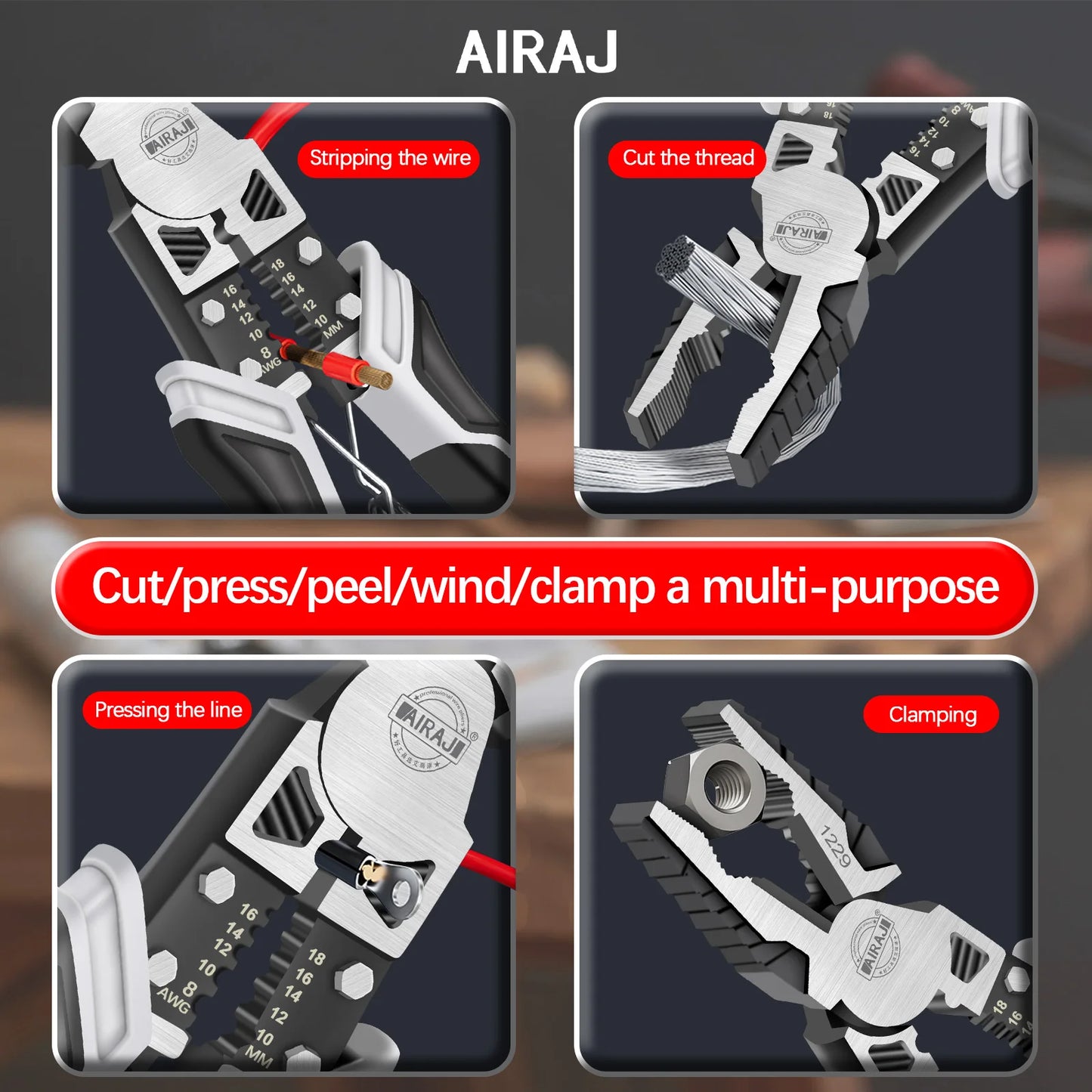 AIRAJDIY Heavy Duty Angled Pointed Wire Wrenches Set