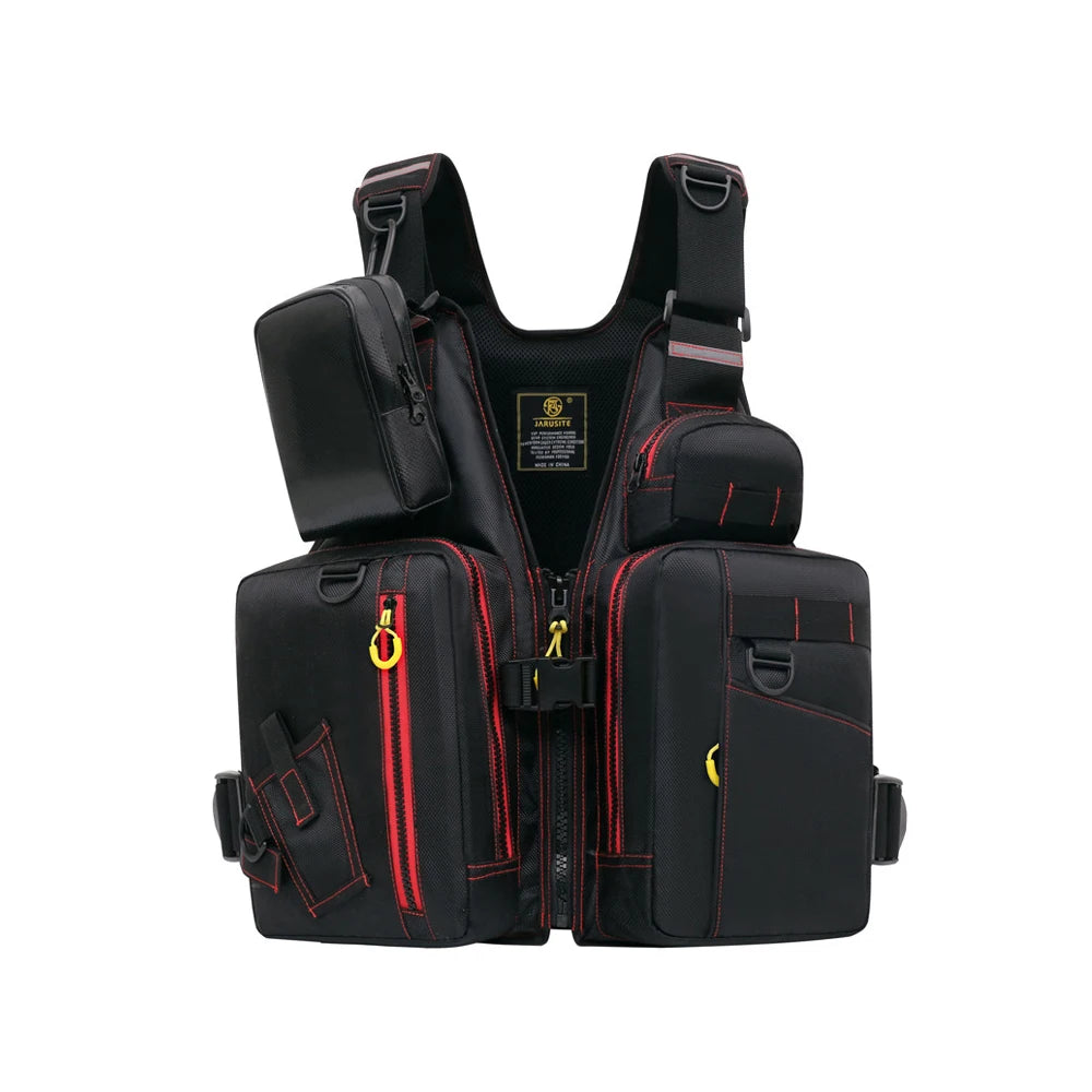 Multi-Functional Life Jacket Vest For Outdoor Fishing With Pockets Buoyant