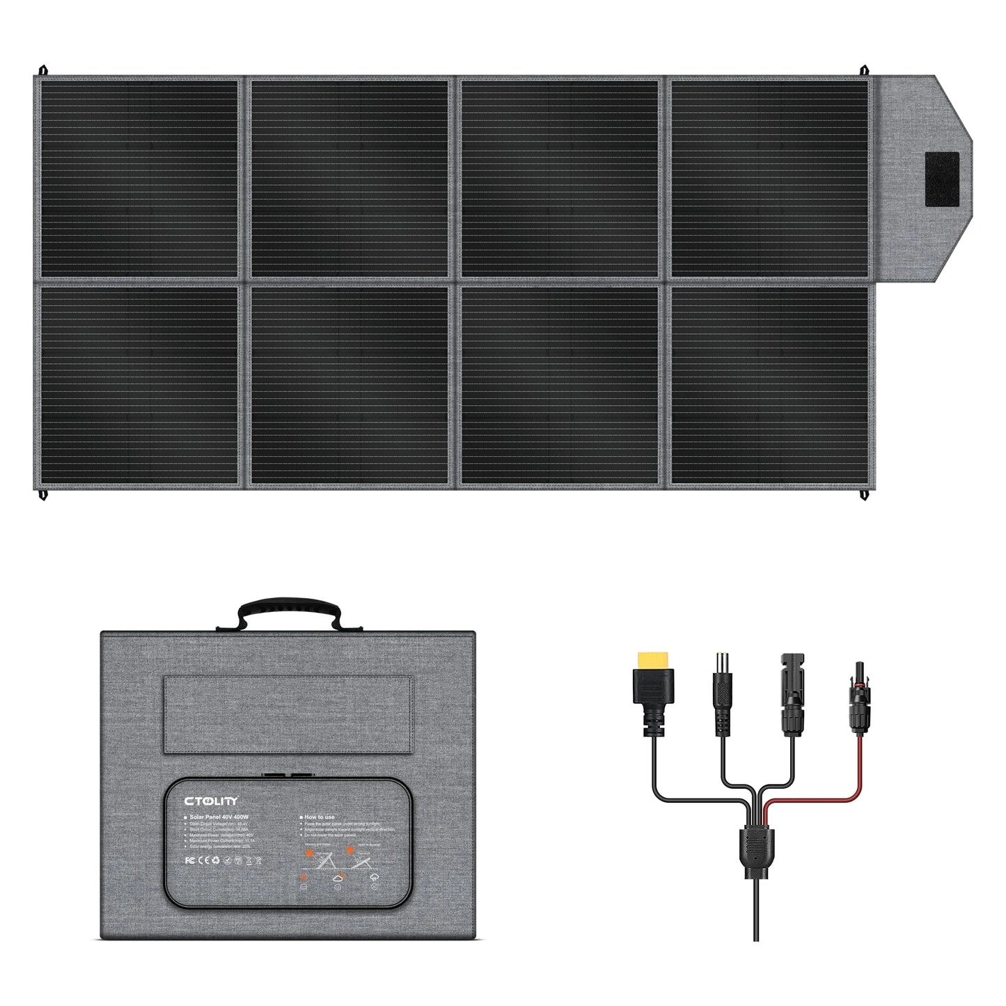 CTOLITY 400W Portable Foldable Solar Panel Kit For RV Camping