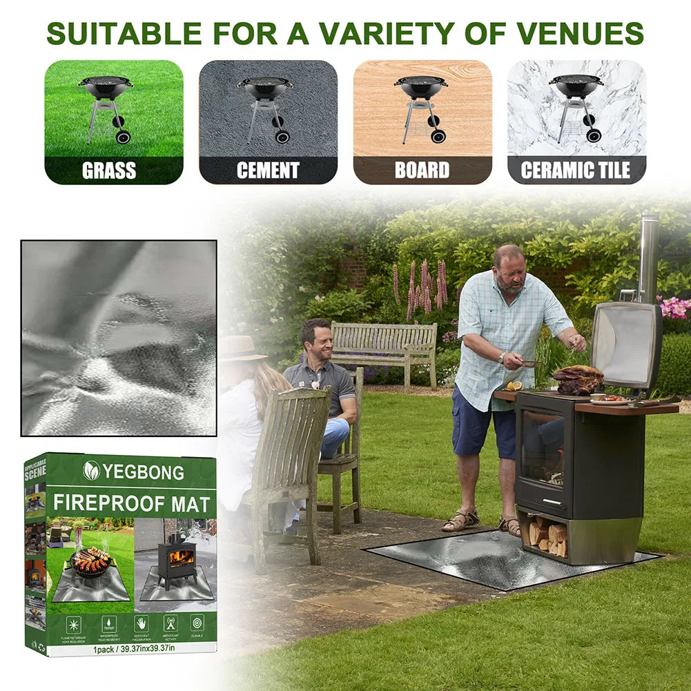 Deemount Griddle BBQ Mat Heat Resistant Fire Pit Base Pad