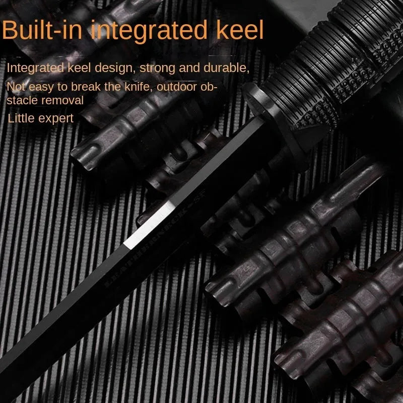 NONEDIY 7CR Steel Survival Knife With Illuminated Sheath And Compass