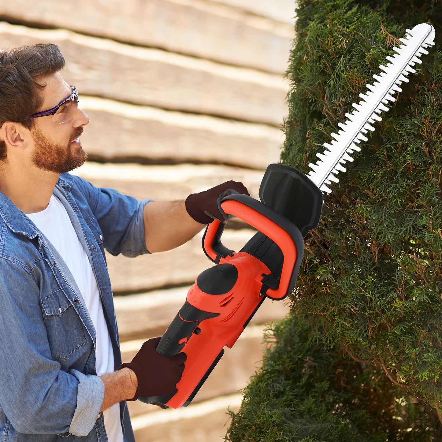 Cordless Hedge Trimmer With Battery Charger For Yard Garden Care