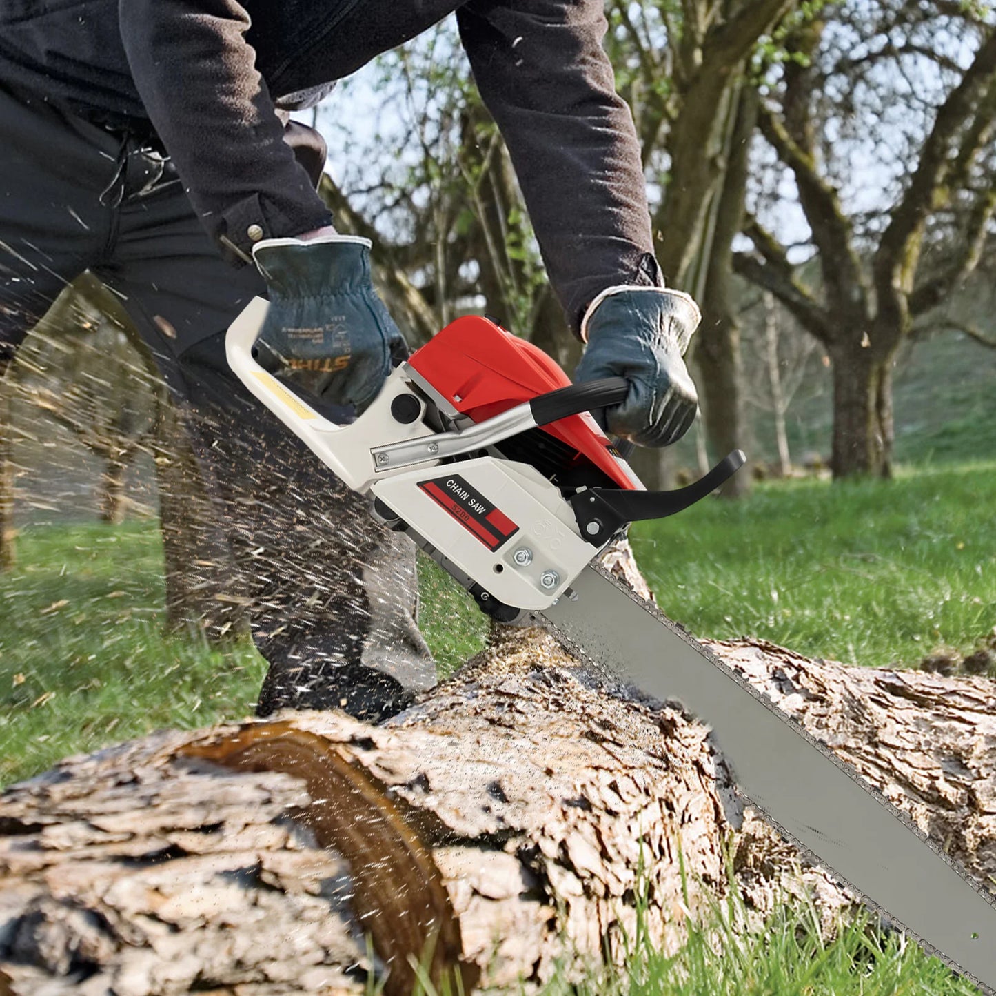 Gasoline Chainsaw 52cc 2000W 2 Stroke Engine 7500 RPM