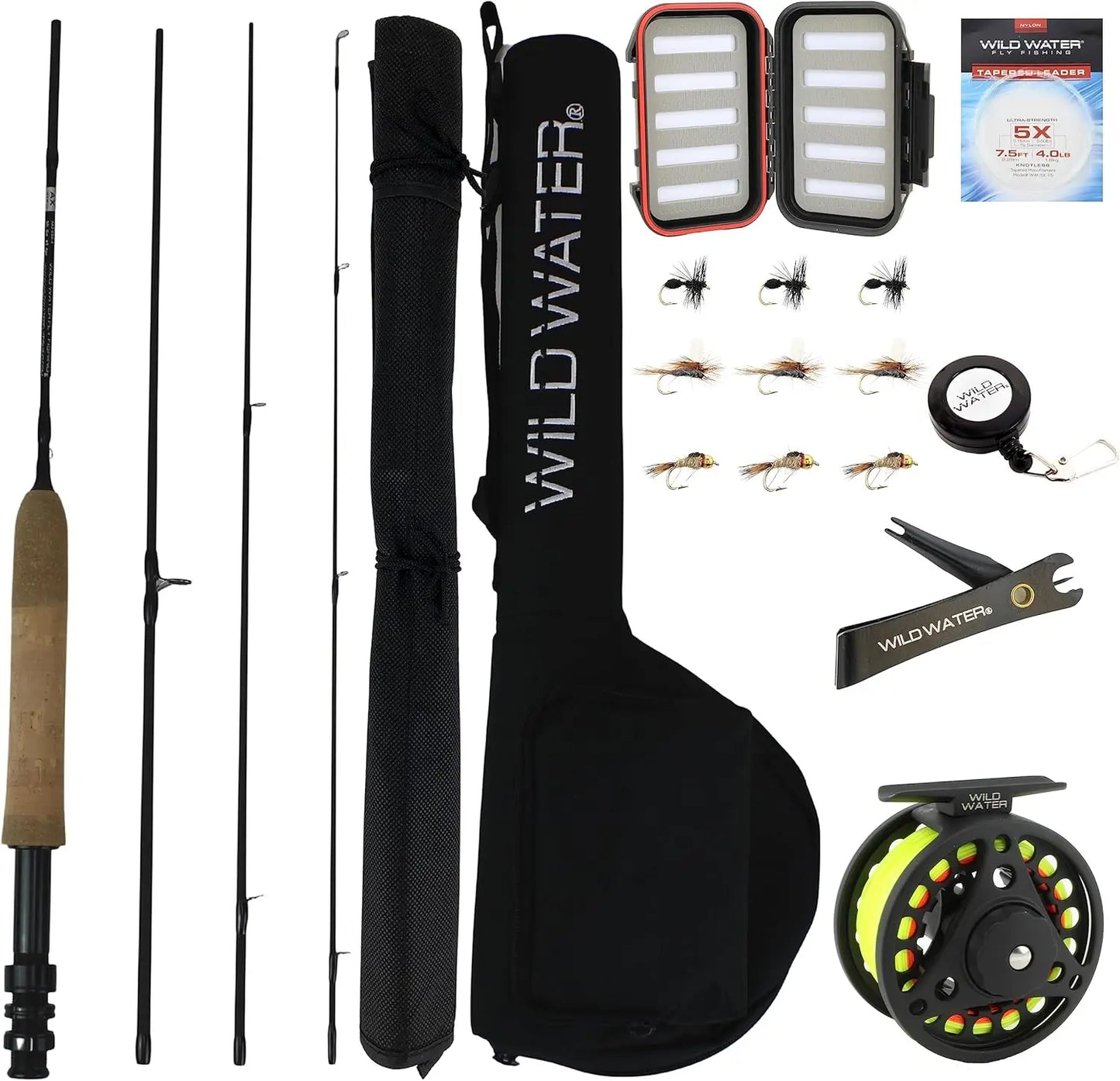 Graphite Fly Rod Combo With Die Cast Reel Flies Case
