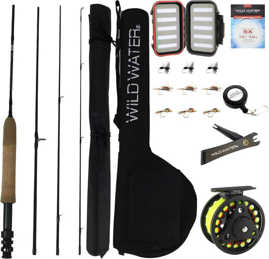 Graphite Fly Rod Combo With Die Cast Reel Flies Case