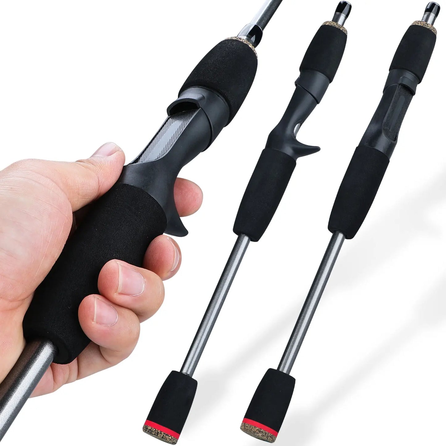 Sougayilang 5 Section Spinning Rod Ultralight Glass Fiber Travel Fishing