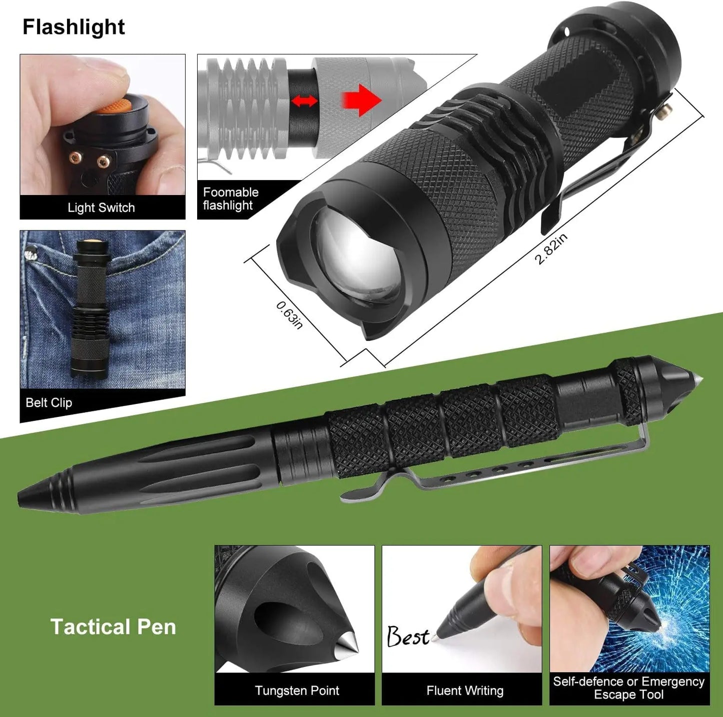 16 In 1 Survival Kit With Multi Tool For Camping And Outdoors