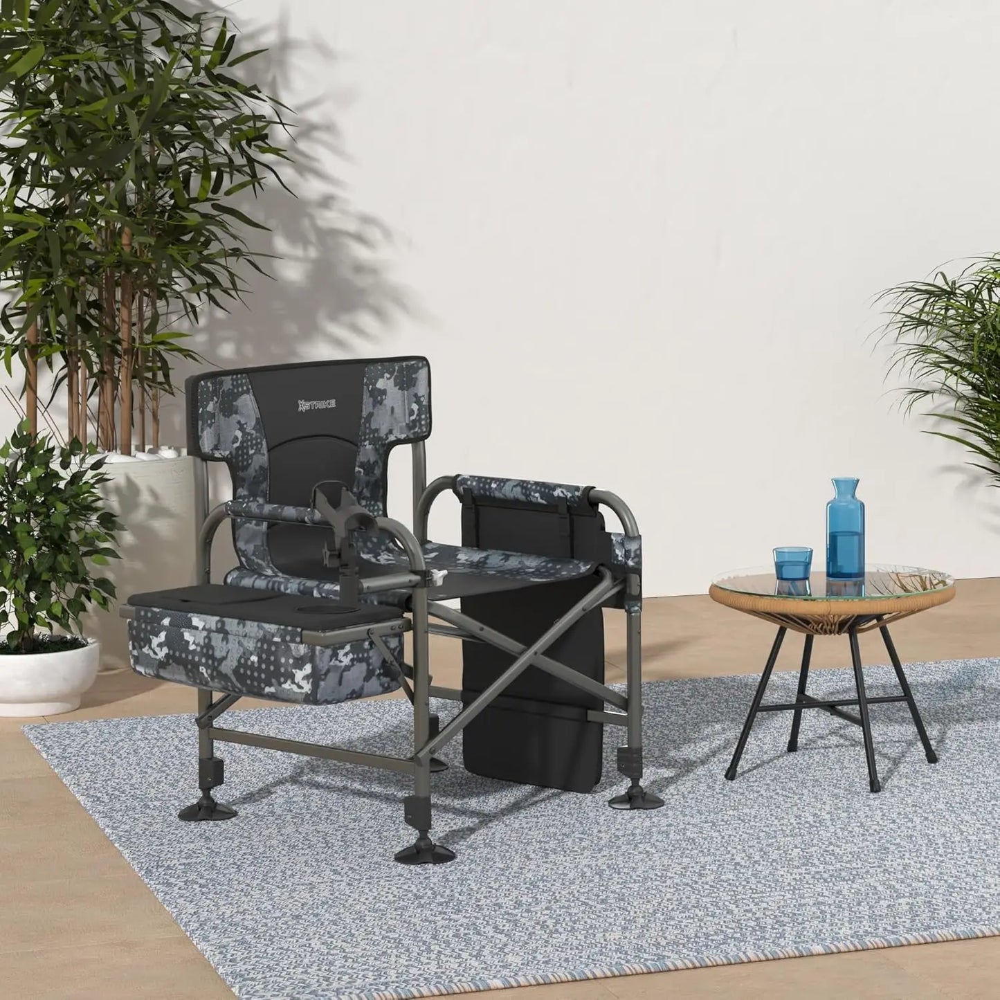 Folding Fishing Chair With Rod Holder And Adjustable Legs