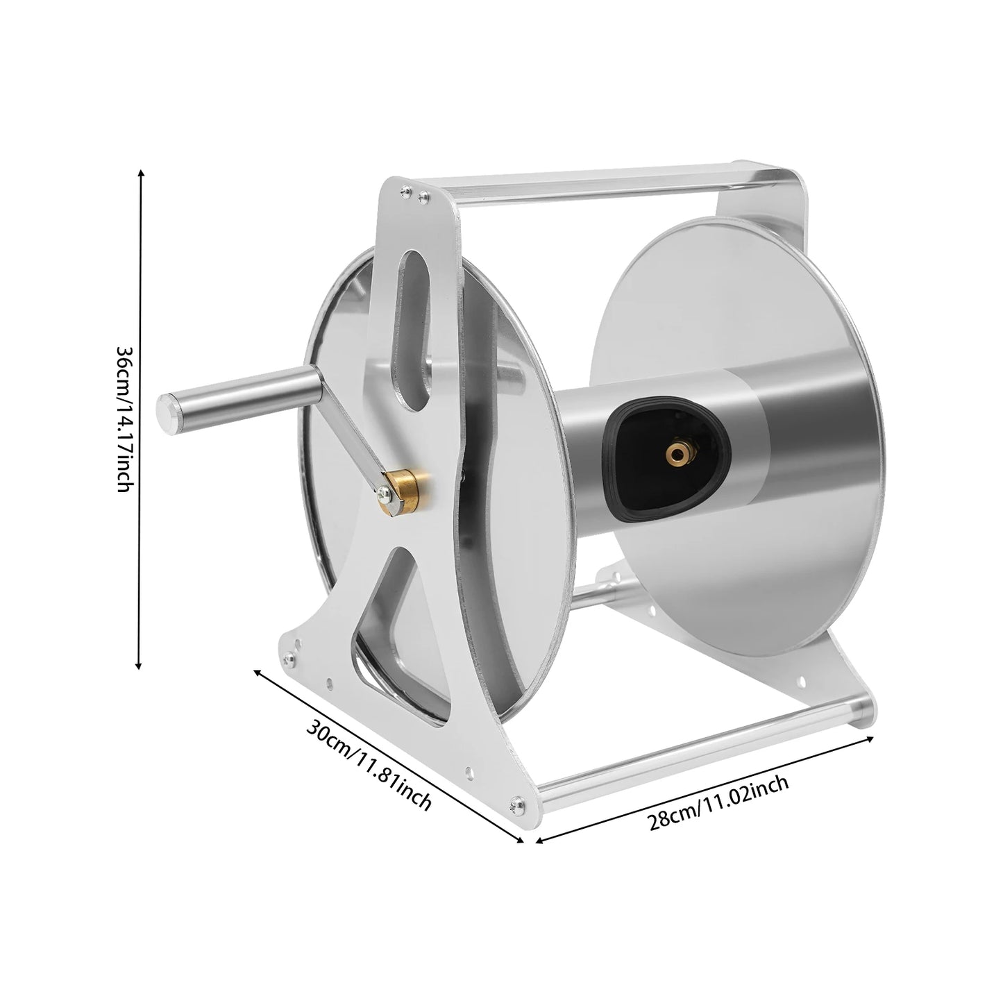 Heavy Duty Water Hose Reel Garden Storage Rack With Fittings