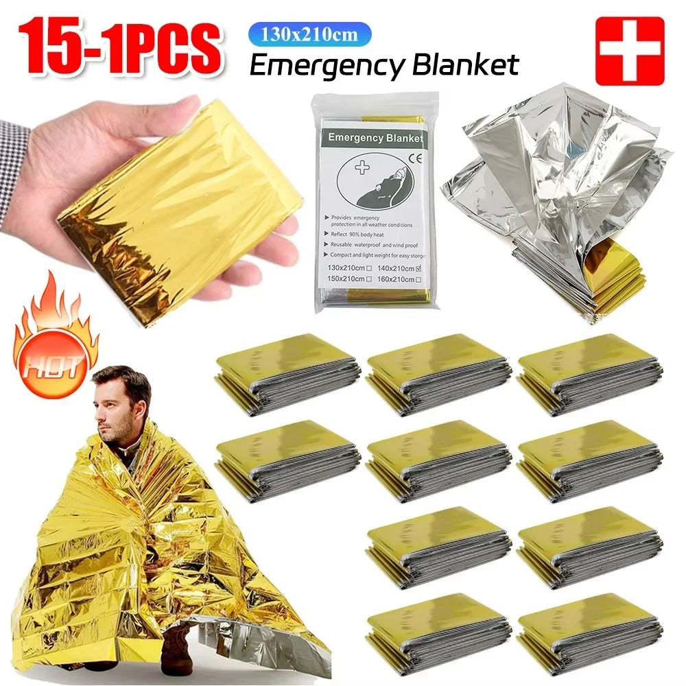 Emergency Thermal Blanket Folding Waterproof Windproof Survival First Aid