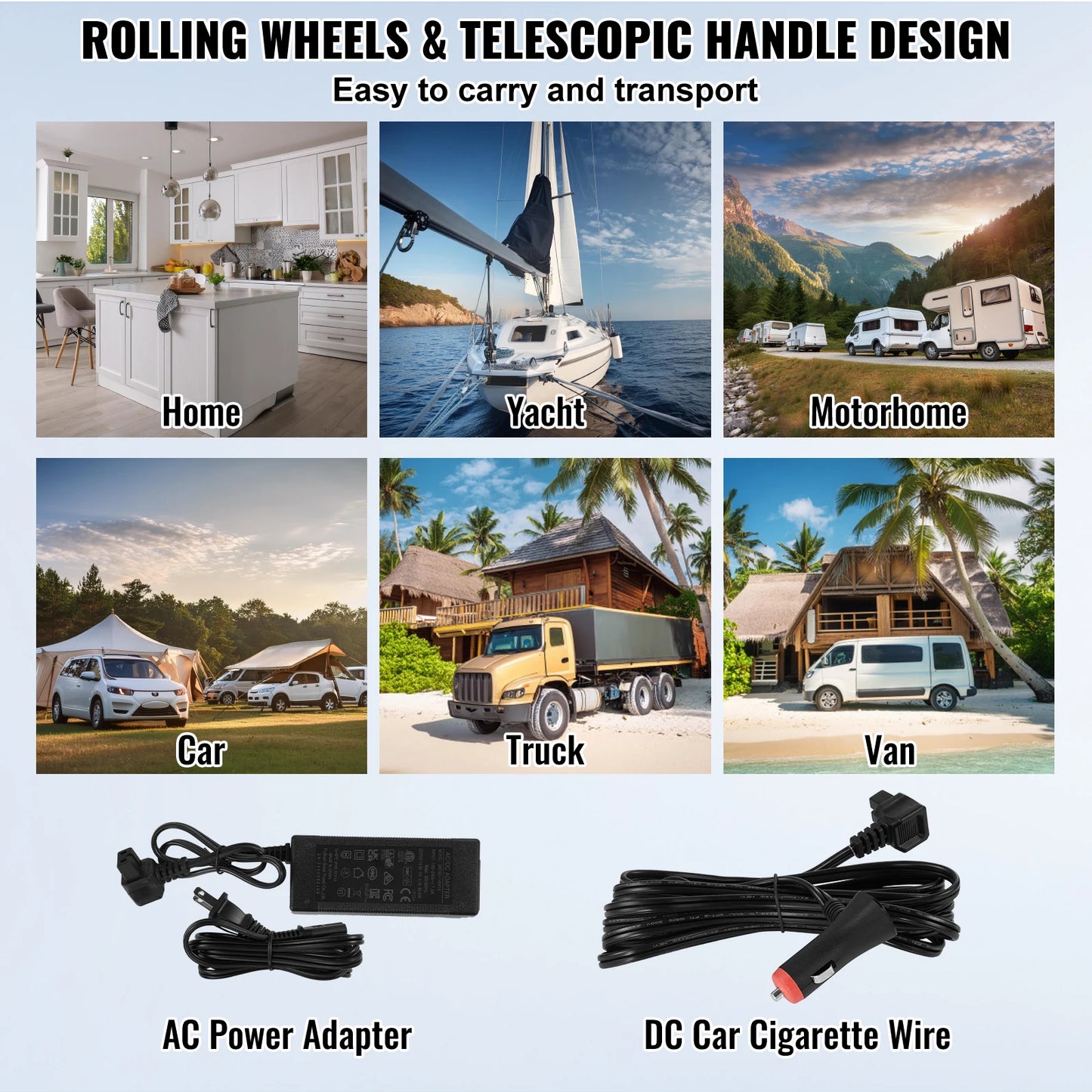 SucceBuy VEVOR Portable Car Refrigerator Dual Zone Fridge