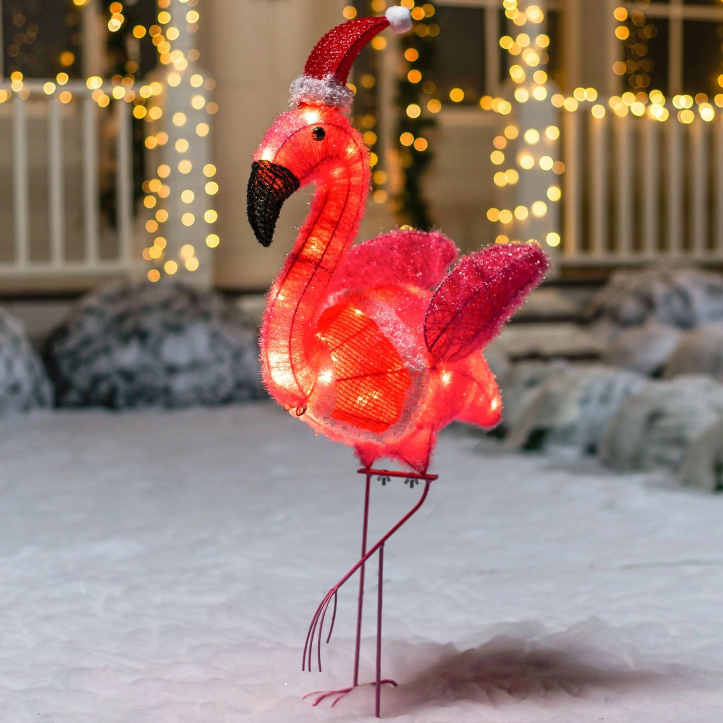 Joyfy Flamingo Yard Light With 30 LED Christmas Outdoor Decoration
