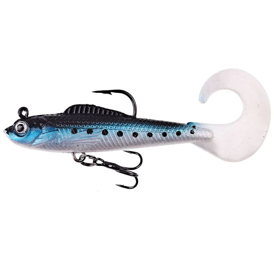 Six Piece Wobblers Soft Silicone Baits For Sea Bass