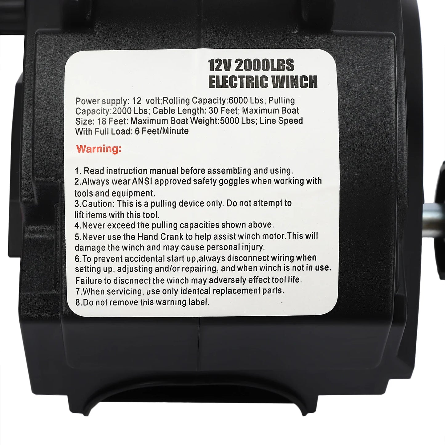 12V DC Electric Winch With Remote Control And Boat Rope
