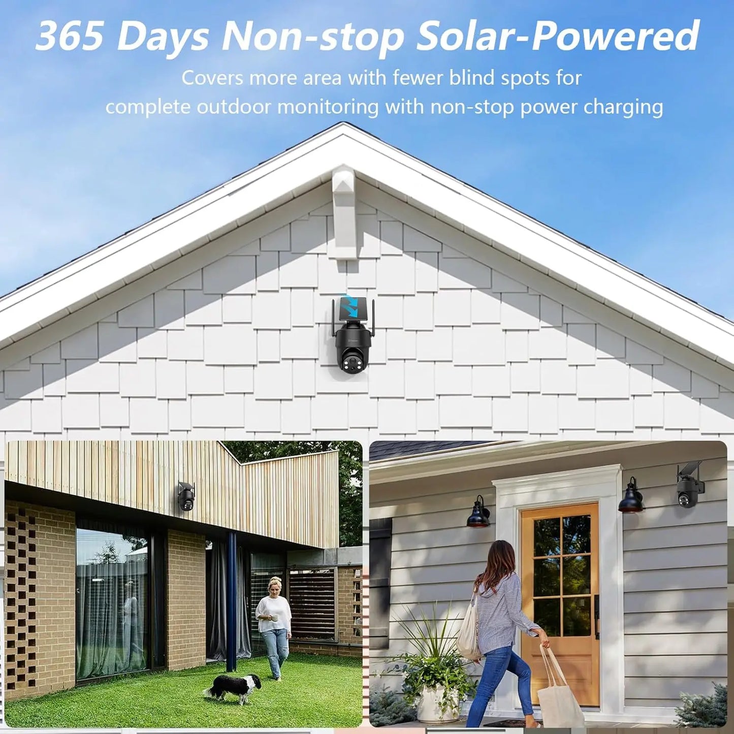 Wireless Outdoor Security Camera 2K Night Vision Alexa Solar