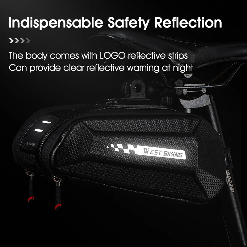 West Biking Portable Bicycle Saddle Bag Waterproof Hard Shell