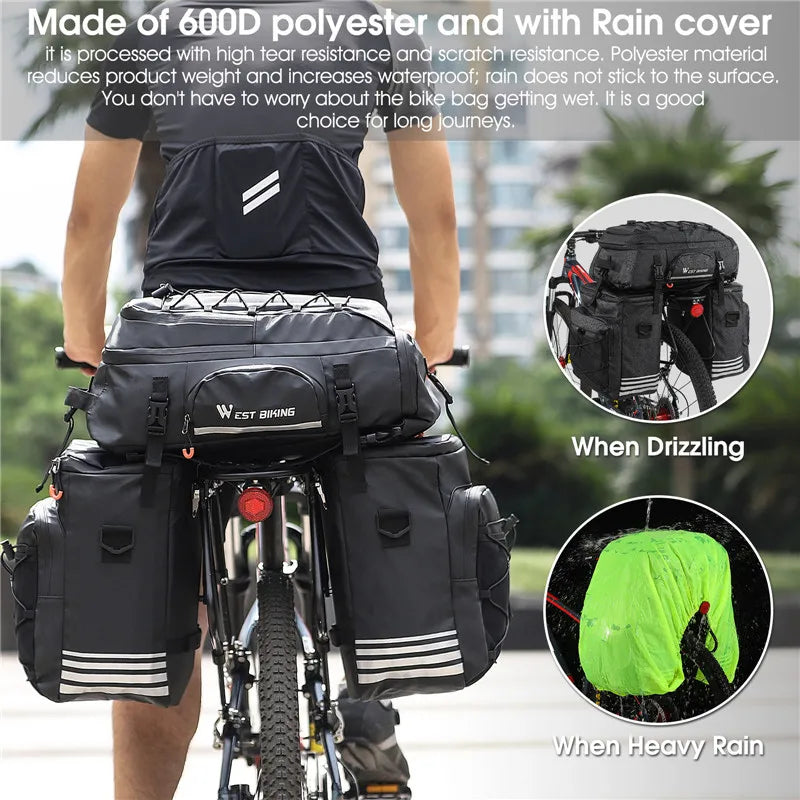 Rear Seat Bicycle Bag Waterproof Pannier Storage Organizer