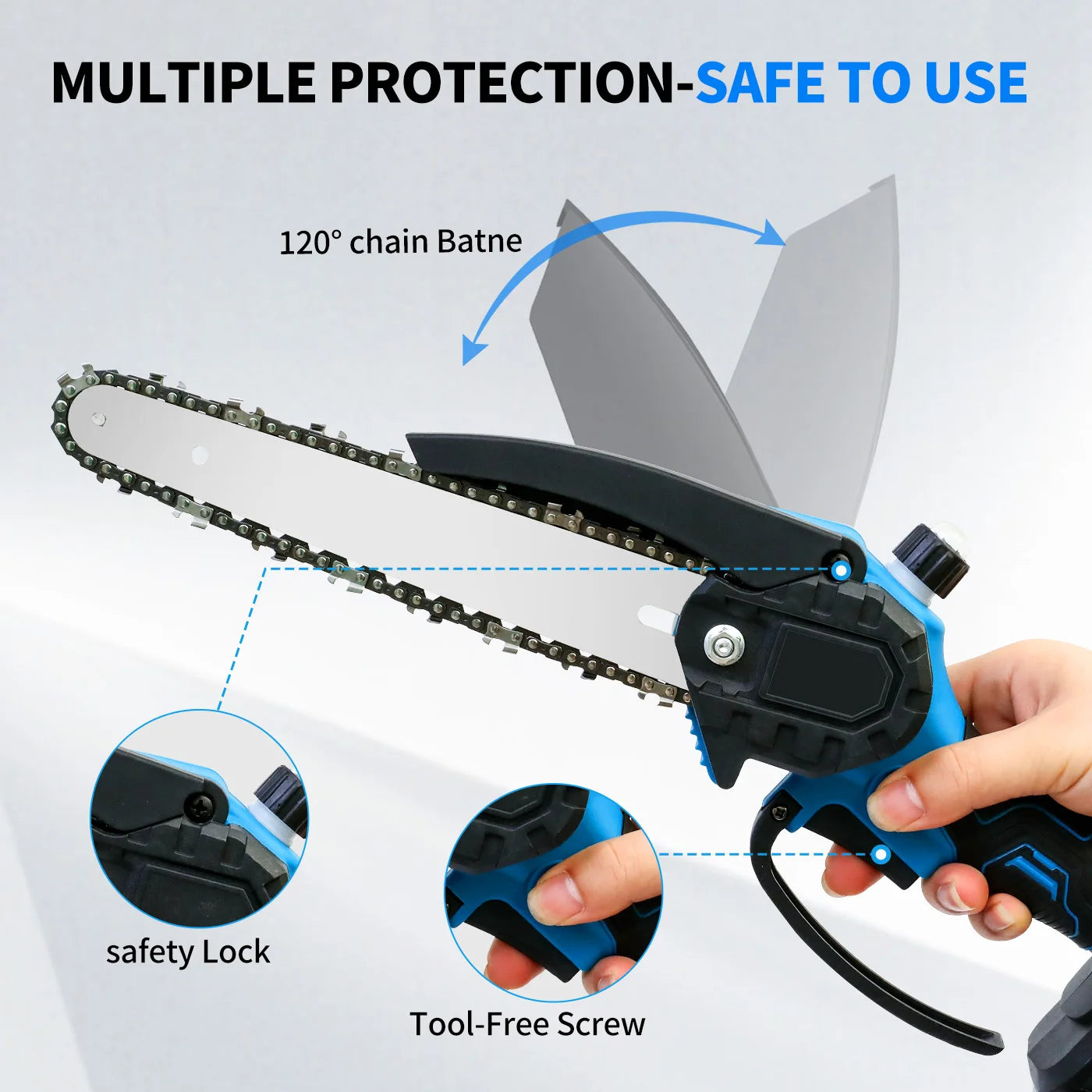 20V Cordless Chainsaw With Batteries And Chains For Wood Cutting