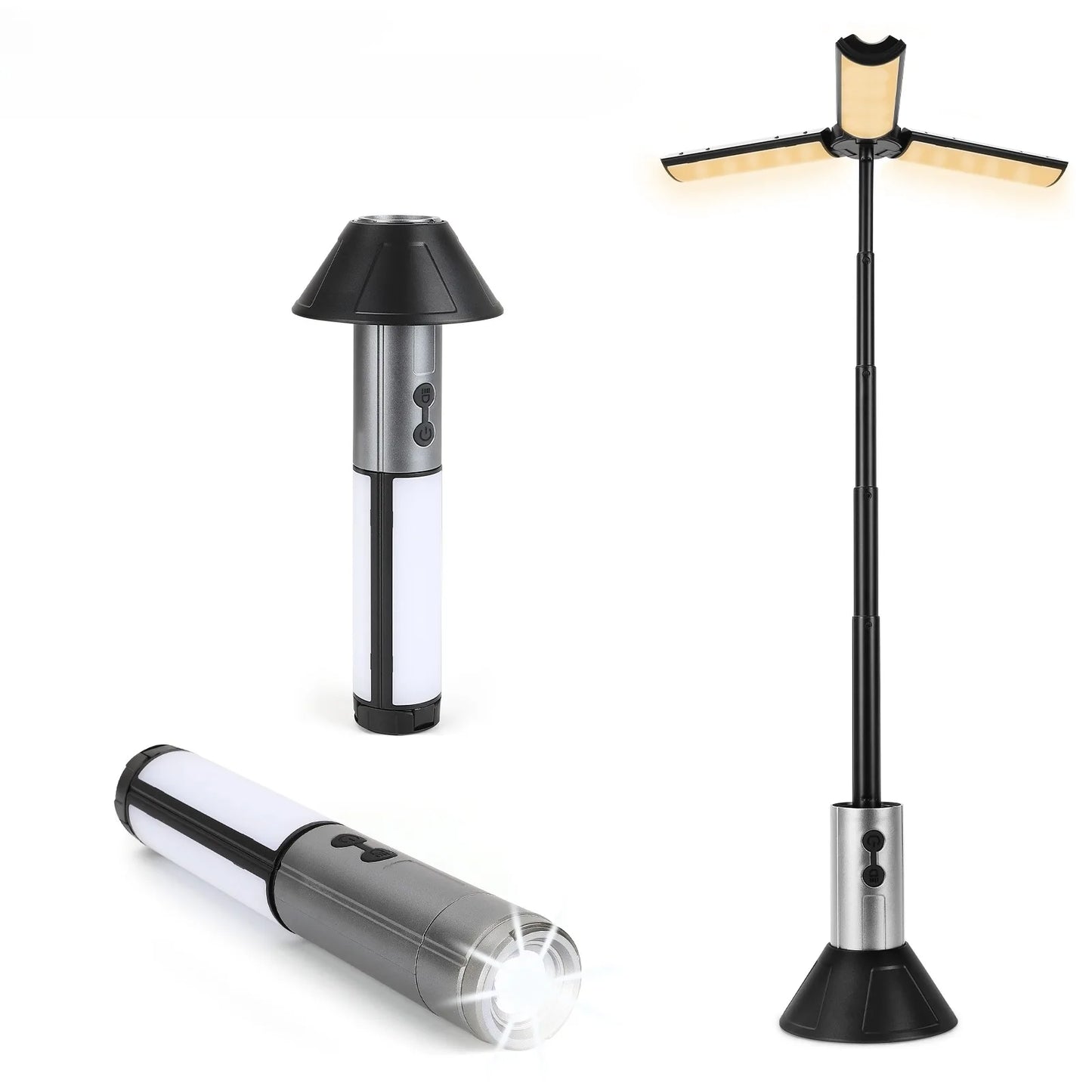 2 In 1 Rechargeable Camping Lantern And Flashlight Telescopic Outdoor Hook